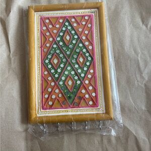 🖼️ Colorful Geometric Wall Decor with Hooks